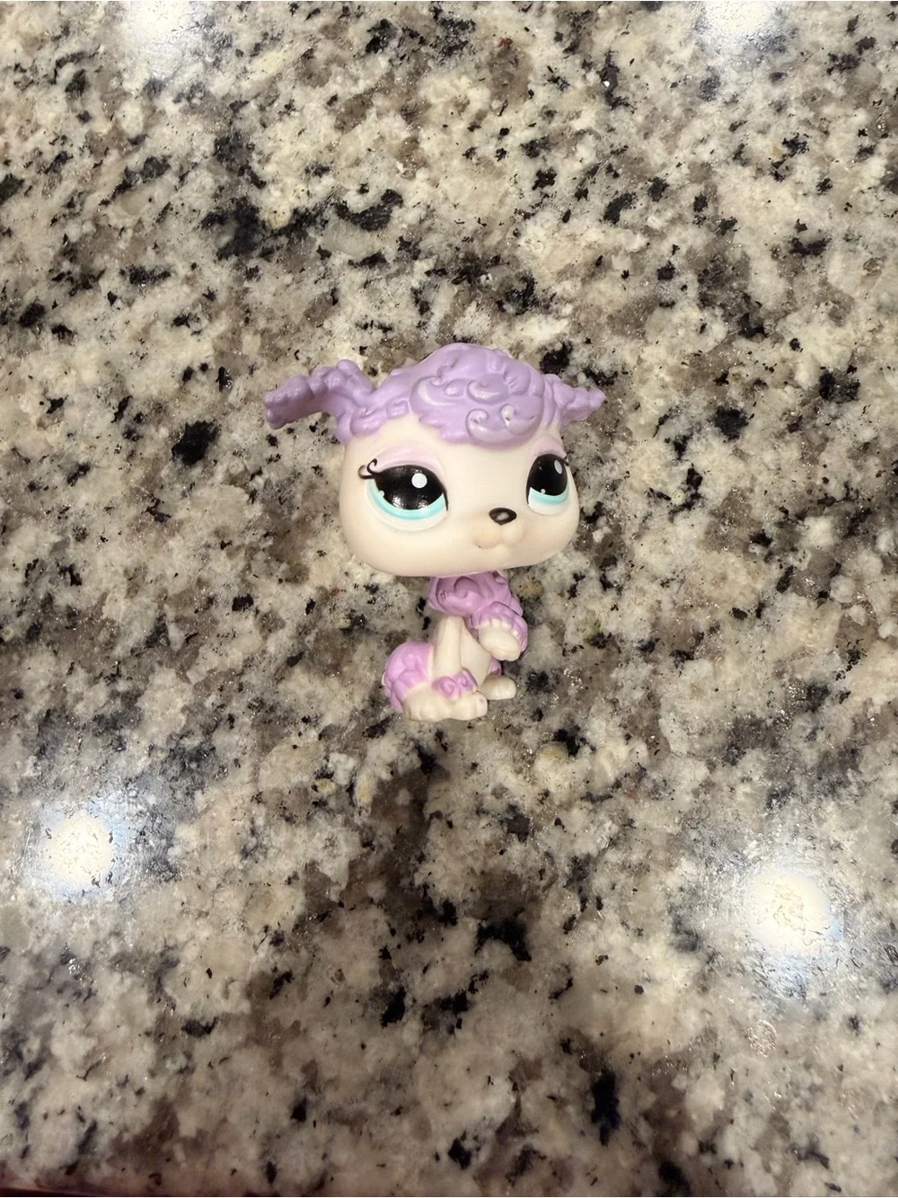 Littlest Pet Shop Purple & Cream Lamb Figure